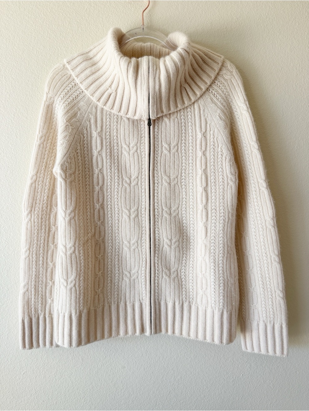McDuff 100% Cashmere Cable Knit Sweater Jacket